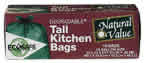 TALL KITCHEN BAGS,13 GAL Case of 12 / 15 CT from Natural value