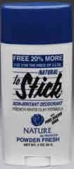 WHITE PWD FRESH DEOD STIK Case of 1 / 3 OZ from Nature De France