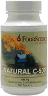 Natural Vitamin C-500 100 tabs from FOODSCIENCE OF VERMONT