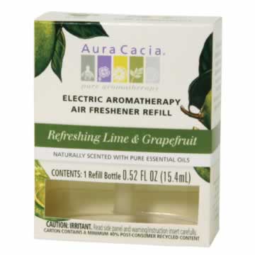 Refreshing lime and grapefruit electric aromatherapy air freshener refill, .52 oz