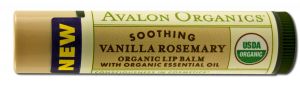 Soothing vanilla rosemary organic lip balm, .15oz