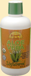 Organic aloe vera juice with micro pulp unflavored, 32 OZ