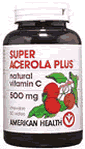 Super Acerola Plus Chewable 500mg 50 tabs from AMERICAN HEALTH