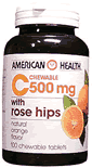 C-500mg Chewable Natural Orange 100 tabs from AMERICAN HEALTH