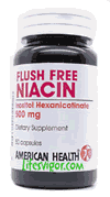 Flush Free Niacin 500mg 50 caps from AMERICAN HEALTH