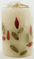 Flower Candle Pine Medium Round 2 1/2 from AUROSHIKHA CANDLES & INCENSE