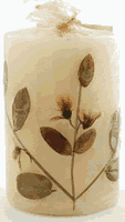 Flower Candle Vanilla Cylindrical 4.6 cm from AUROSHIKHA CANDLES & INCENSE
