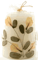 Flower Candle Pine Pillar 3 from AUROSHIKHA CANDLES & INCENSE