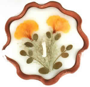 Flower Candle Vanilla Flower Shape 3 3/8 from AUROSHIKHA CANDLES & INCENSE