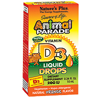 Natures Plus: Source of Life® Animal Parade® Vitamin D3 200 IU Liquid Drops -- Orange Flavor .34 Fl oz