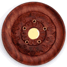 Dish Wood Incense w/Brass Inlay Eyelets 1 pc from BLUE PEARL