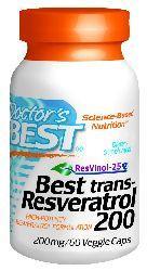 Doctors Best: Best trans-Resveratrol 200 featuring ResVinol-25 (200 mg) 60VC