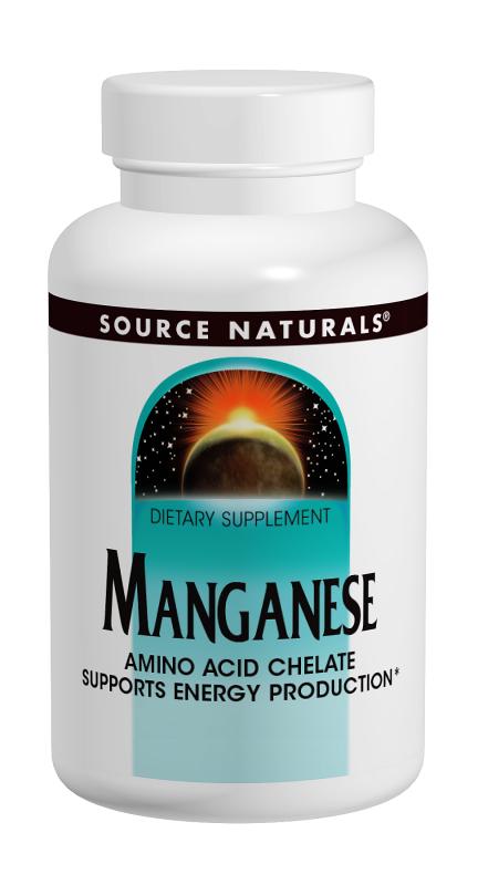SOURCE NATURALS: Manganese Chelate 10 mg 100 tabs