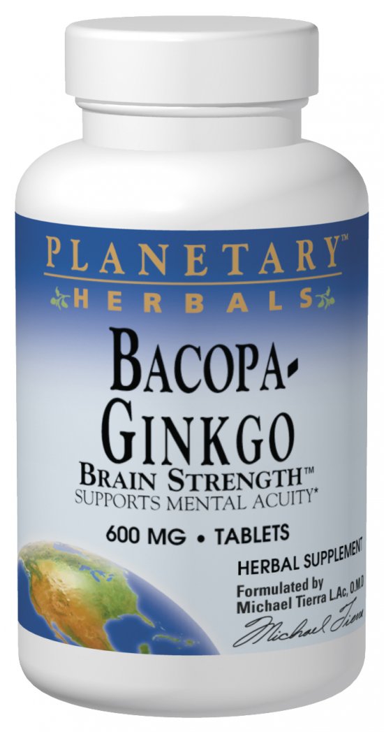 PLANETARY HERBALS: Bacopa-Ginkgo Brain Strength 30 tabs