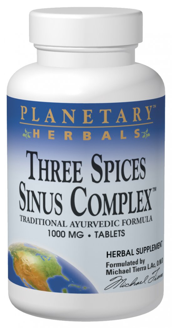 PLANETARY HERBALS: Three Spices Sinus Support 90 tabs