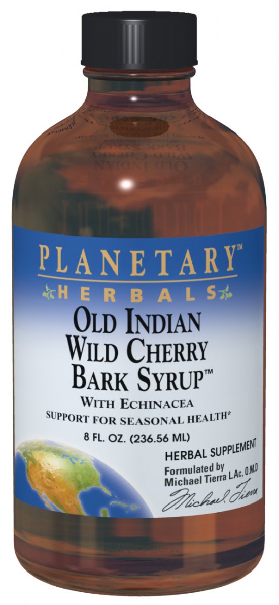 PLANETARY HERBALS: Old Indian Wild Cherry Bark Syrup 4 fl oz.