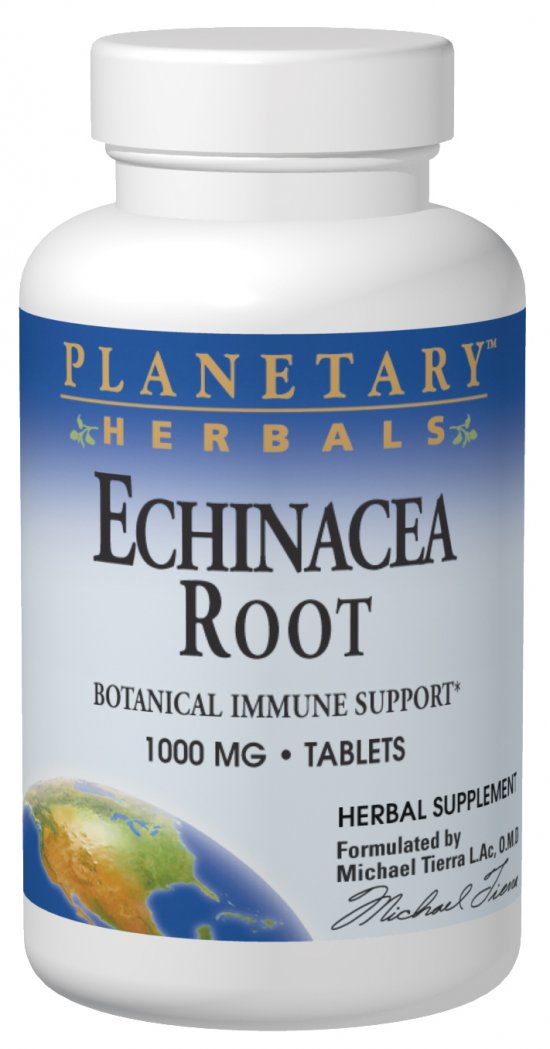 PLANETARY HERBALS: Echinacea-Pure American Root 1000 mg 60 tabs