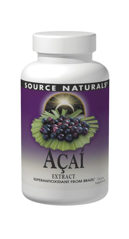 SOURCE NATURALS: Acai Extract 500mg 60 Capsules