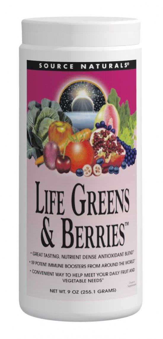 SOURCE NATURALS: Life Greens And Berries 9oz Powder