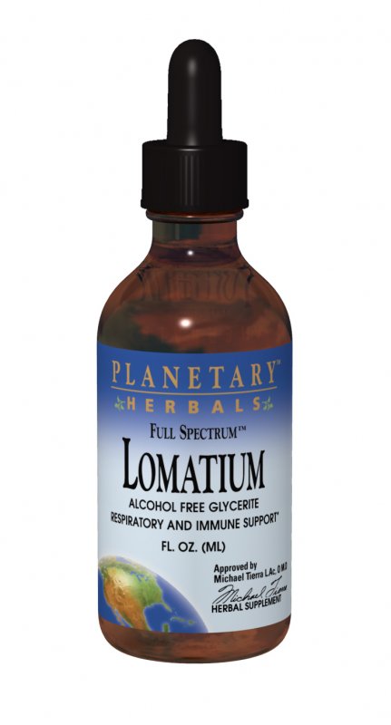 PLANETARY HERBALS: Lomatium Full Spectrum Glycerite Alcohol Free 4 oz