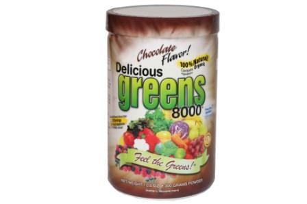 GREENS WORLD INC: Delicious Greens 8000 Chocolate Flavor 10.6 oz