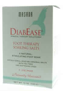Diabease Foot Therapy Salt Natural Unscented Value Pack 3 oz/4 pk from MASADA HEALTH AND BEAUTY