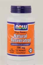 Resveratrol Mega Potency 200mg 120 Vcaps from NOW