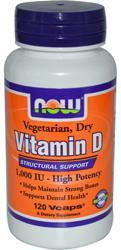 NOW: VITAMIN D-1000iu VEGETARIAN 120 VCAPS