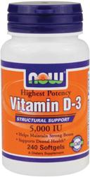 NOW: Vitamin D-3 5,000 IU 240 Softgels