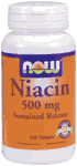 NIACIN 500mg TR  250 TABS 250 tabs sustained release from NOW