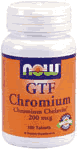 GTF CHROMIUM 200mcg  100 TABS 1 from NOW