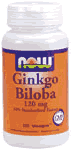 GINKGO BILOBA 120mg  100 VCAPS 1 from NOW