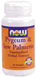 PYGEUM & SAW PALM EXT 25/80mg 120 SGELS 1 from NOW