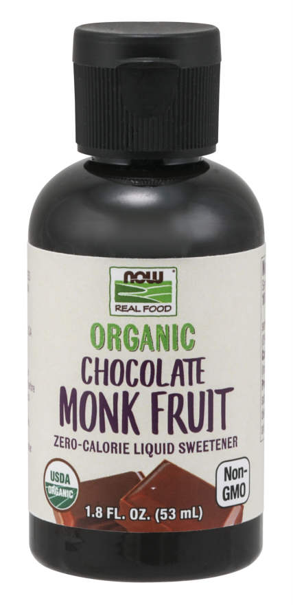 NOW: Monk Fruit Chocolate Liquid, Organic 1.8 fl. oz.