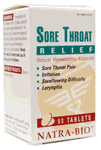 Sore Throat Relief 90 tabs from NATRA-BIO/BOTANICAL LABS