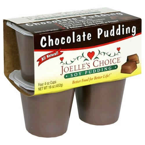 Soy pudding,cup,chocolate Case of 12 / 4 PK from Joelles Choice Soy Pudding