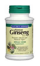 Ginseng Root Korean 50 vegicaps from NATURE'S ANSWER
