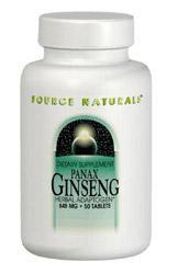 Ginseng (Panax) 10 grain 648 mg 50 tabs from SOURCE NATURALS