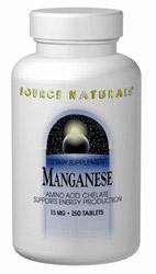 Manganese Chelate 15 mg 100 tabs from SOURCE NATURALS