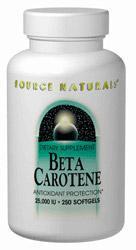 Beta Carotene 25,000 IU softgels 250 SG from SOURCE NATURALS