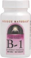 B-1 500 mg w/Mag (formerly Thiamine) 50 tabs from SOURCE NATURALS