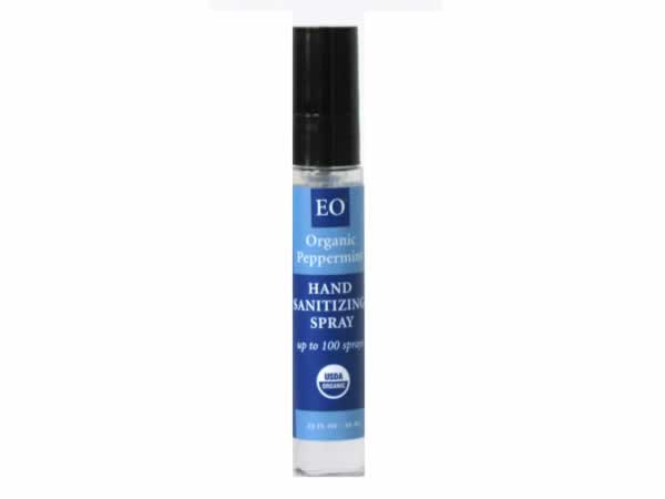 Hand sanitizer spray organic peppermint, .33 oz