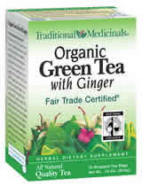 TRADITIONAL MEDICINALS TEAS: Organic Green Tea With Ginger 16 bags