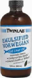 Cod Liver Oil Emulsified Mint 12 fl oz from TWINLAB