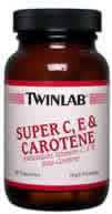 Super C, E and Carotene 50 caps from TWINLAB