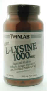 L-Lysine 1000mg 100 tabs from TWINLAB
