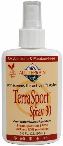 Terrasport spf30 sunscreen spray, 3 OZ