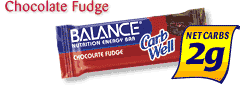 CARB WELL BAR CHOCOLATE FUDGE 15/BOX from BALANCE BAR COMPANY