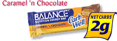 CARB WELL BAR CARAMEL CHOCOLATE 15/BOX from BALANCE BAR COMPANY