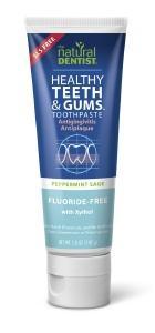 NATURAL DENTIST: Healthy Teeth and Gums Fluoride Free Antigingivitis Toothpaste Peppermint Sage 5 oz